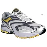 Saucony Ladies 3D Grid Hurricane 7 Wide White Silver Yellow Running by Saucony