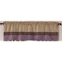 Jacaranda Collection Plum, Camel & Chocolate Micro Suede Curtans Striped Window Valance