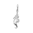 14K White Gold Diamond Seahorse Charm