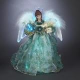 12" Luck of the Irish Fiber Optic LED Lighted Angel Christmas Tree Topper