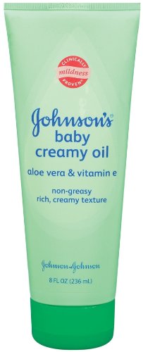Johnson & Johnson Johnson s Baby Creamy Oil, Aloe & Vitamin E, 8 Ounce (Pack of 6)