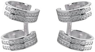 Miss Chopin Sterling Silver Two Loop Ear Cuffs (one pair) Rhodium Plated