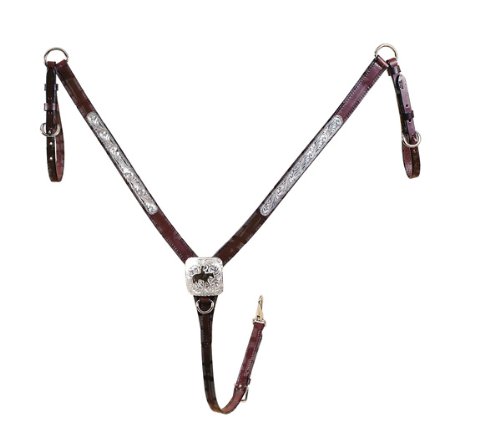 Tory Leather Pleasure Motif Style Silver 1 Wide Breast Strap