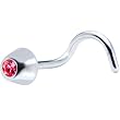 Sterling Silver Pink Cone Nose Ring Made with SWAROVSKI ELEMENTS