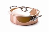 Mauviel Cuprinox Style 5-1/2-Quart Saute Pan with Lid