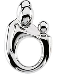 Large Mother & Child Family Pendant 14K Gold White 83166
