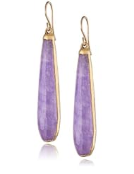 Devon Leigh Amethyst in 24k Gold Foiled Drop Earrings