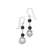 Cultured Freshwater Pearl and Black Onyx Sterling Silver Earrings
