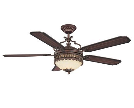 Savoy House 56-1000-MO-234 Morea 3 Light 5 Blade Ceiling Fan in Parisian Bronze with Cream Scavo glass