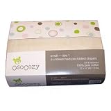 OsoCozy Unbleached Prefold Cloth Diapers - 6 Pack