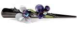 Purple Three-Petal Flower Swarovski Crystal Alligator Clip