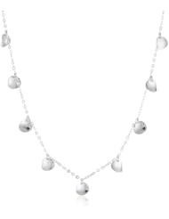 Sterling Silver Polished Disc Drop Necklace, 18"