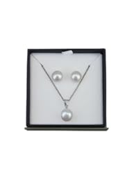 Honora "Gift Set" Sterling Silver and White Button Freshwater Cultured Pearl Stud Earrings and Pearl Pendant LS5605WH