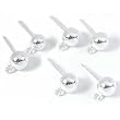 6 Sterling Silver Earrings Ball Studs Dangles Loops
