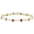 14K Yellow Gold Ruby and Diamond Bracelet
