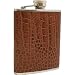 Bey-Berk Stainless Steel Crocodile Leather Flask - 6oz