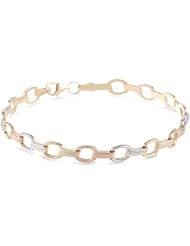 14k Tri-Color Gold Stampato Bracelet, 7.25"
