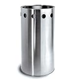 Polder bullet metal trash can with push top, 15 gallon, blue