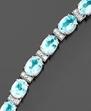 14k White Gold Blue Topaz (20 ct. t.w.) & Diamond Accent Bracelet