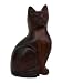 Ironwood Wood Carving of a Sitting Cat, Large