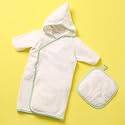 Organic Cotton Terry Wrap, Hooded Kimono