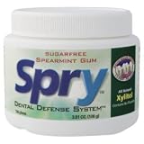 Spry Spearmint Gum By Xlear (Part of a Complete Line of Dental Defense Products Recommended By Dentist to Help Improve Oral Health) 100 Pieces