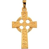 14K Yellow Gold Fancy Celtic Cross Pendant