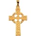 14K Yellow Gold Fancy Celtic Cross Pendant