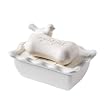 White Ceramic Soap Dish with Removable Tray and Bird White Ceramic Soap Dish with Removable Tray and Bird