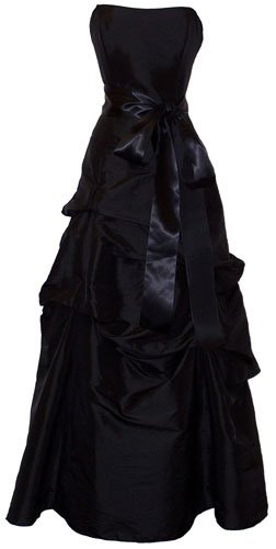 Strapless Taffeta Bridesmaid Prom Long Dress