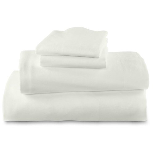 Eddie Bauer 5.4 Oz. Flannel Solid Sheet Set, Chalk KING King