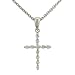 Ladies Round Diamond Cross Pendant on Chain .11cttw
