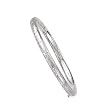 14K White Gold Engraved Bangle Bracelet - 7 inches