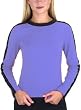 Crew Neck Long Sleeve Yoga Tee with Sporty Side Stripe
