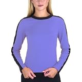 Crew neck long sleeve yoga tee with sport side stripe