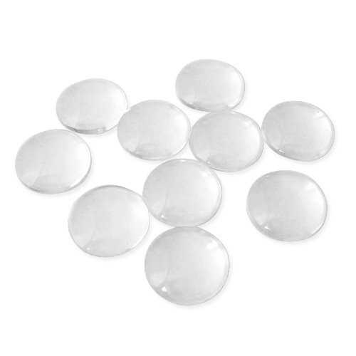 Pandahall 20pcs 18mm Half Round Flat Back Clear Glass Dome Cabochons for Photo Pendant Craft Jewelry Making