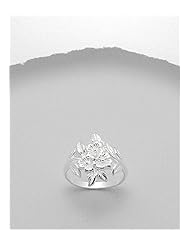 Flower Ring In 92.5 Sterling Silver