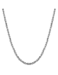 14 Karat White Gold 1-mm Chinese Rope Chain Necklace (18 Inch)