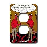 Londons Times Religion Heaven Hell Cartoons - Devilish Questions - Light Switch Covers - 2 plug outlet cover