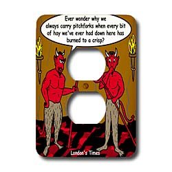 Cover image : Londons Times Religion Heaven Hell Cartoons - Devilish Questions - Light Switch Covers - 2 plug outlet cover