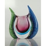 Glass Purple & Blue Sommerso Vase Beautiful 100% Handblown Art X735