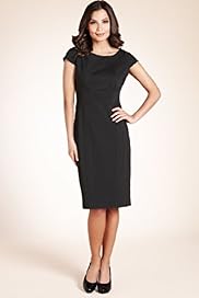 Secret Support Slash Neck Pleated Dress
