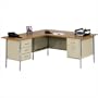 Sandusky LW4224-00 42" W L-Shaped Office Desk with Left Return Desk/Top Color: Putty/Oak