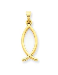 14k Gold Ichthus Fish Pendant