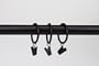 A&F Rod D�cor - 10 CURTAIN RINGS W/CLIPS 1-3/8 inch Black