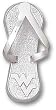 West Virginia Univ "Wv" Flip Flop 1" Charm/Pendant