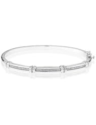 Sterling Silver Diamond Bangle Bracelet 1/6ctw