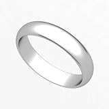 18k White Gold 4mm Classic Plain Wedding Band Ring