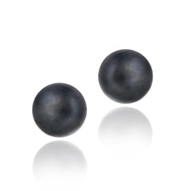 Sterling Silver Freshwater Cultured 10-10.5mm Peacock Pearl Stud Earrings
