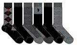 US Polo Association (USPA) Mens Crew Socks - 6 pk - Size 10-13 - Colors Available
